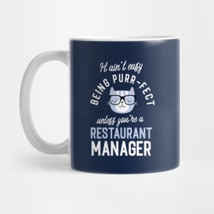 Restaurant Manager Cat Lover Gifts - It ain't easy being Purr Fect Mug